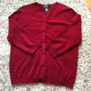 Ralph Lauren Red Cashmere Cardigan - Size XL